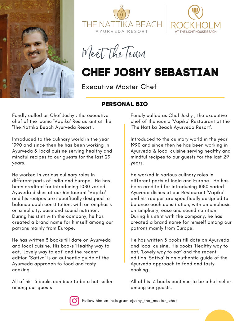 Meet The Team Master Chef Joshy