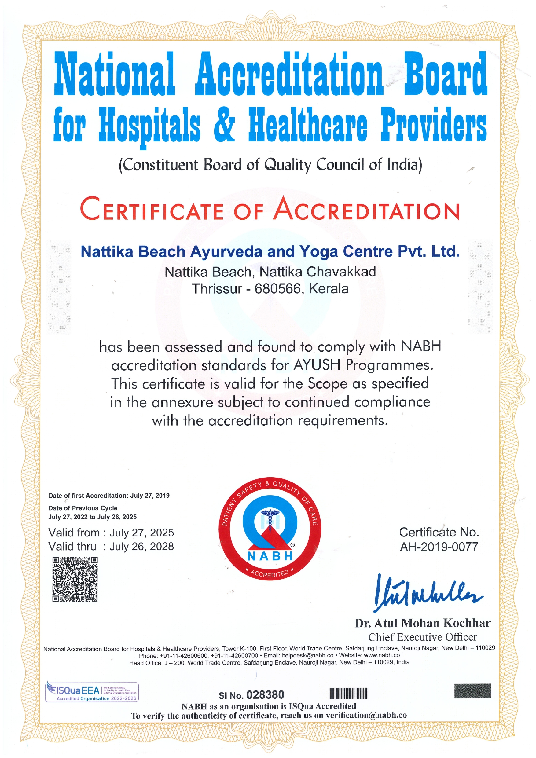 NABH Nattika Certificate 2025 2028 page 0001