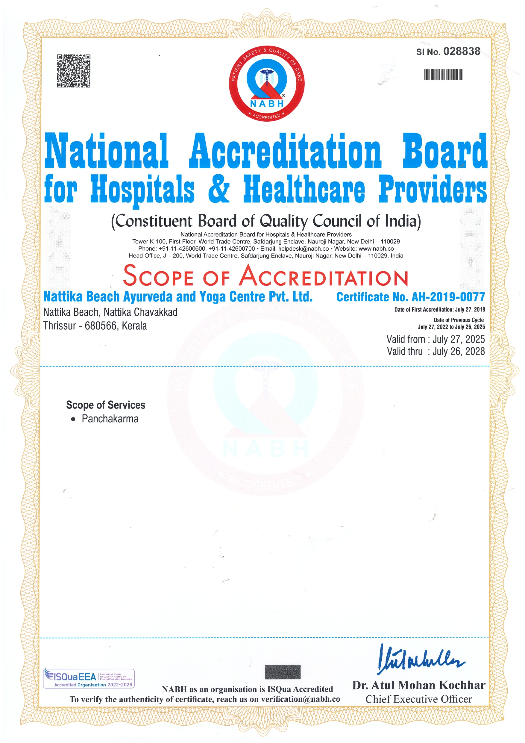 NABH Nattika Certificate 2025 2028 page 0002